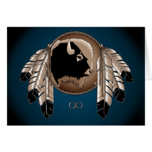 Carte de la nation métis Carte d'art faunique des 