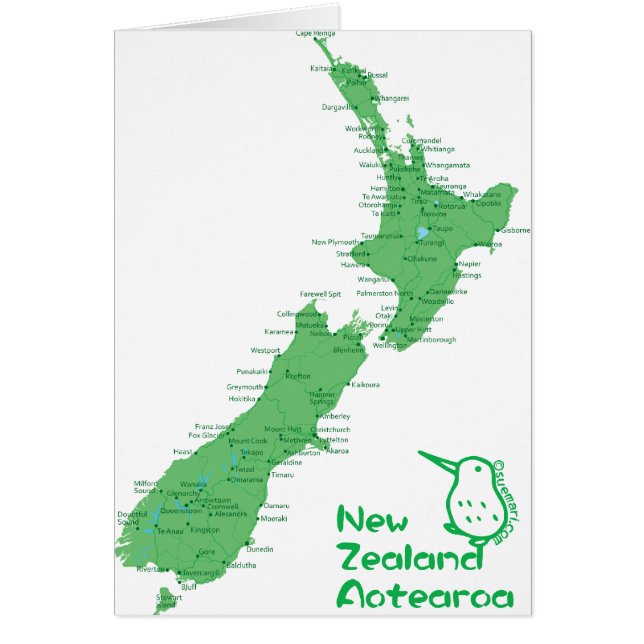 Carte de la Nouvelle Zélande (Devant)