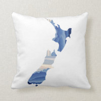 Carte de la Nouvelle-Zélande vintage | Coussin de