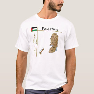 Carte de la Palestine + Drapeau + Titre T-shirt