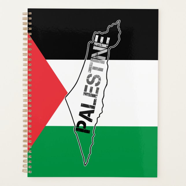 Carte de la Palestine libre sur le drapeau palesti (Devant)