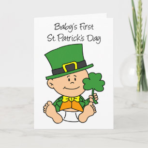 Carte de la première Saint Patrick pour bébé