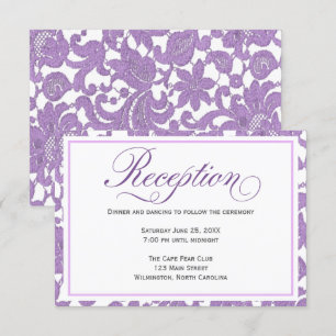Carte de la réception de mariage en dentelle de la