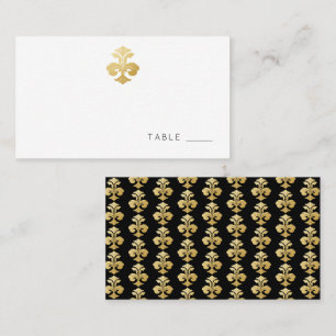 Carte de la réception Golden Fleur de Lis Damask