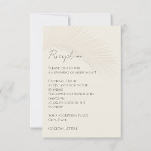 Carte de la réception Tropical Minimal Beach