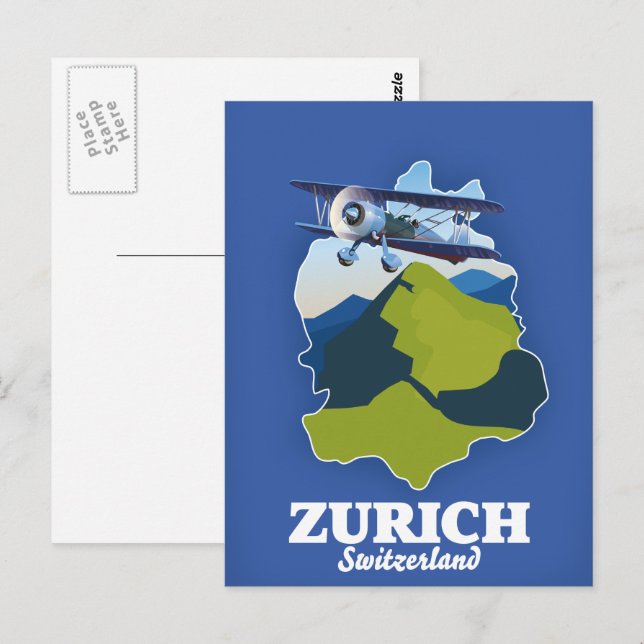 Carte de la région de Zurich Suisse (Devant / Derrière)