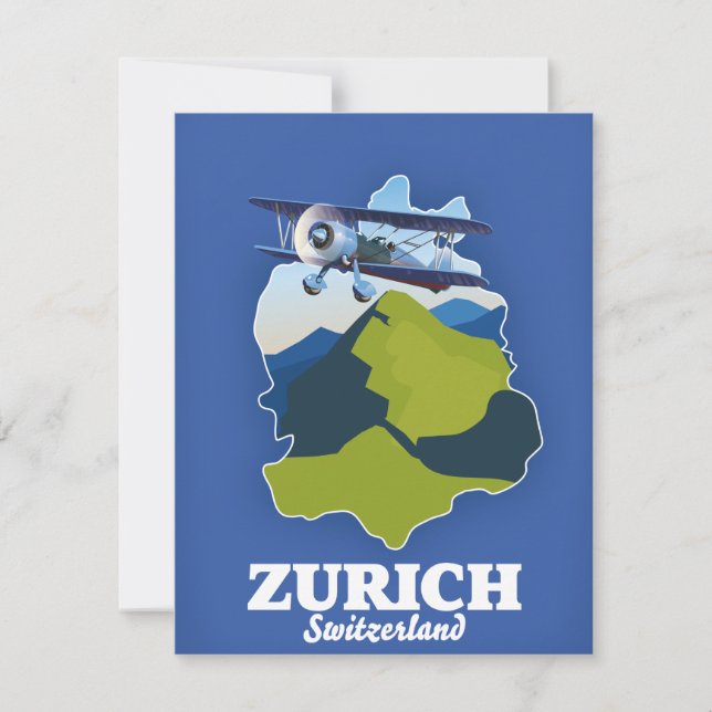 Carte de la région de Zurich Suisse (Devant)