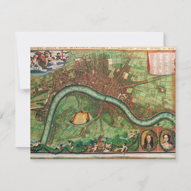 Carte de la rue antique de Londres par Johannes de (Devant)