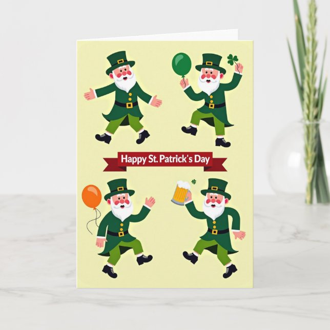 Carte de la Saint-Patrick à motif de lutin (Devant)