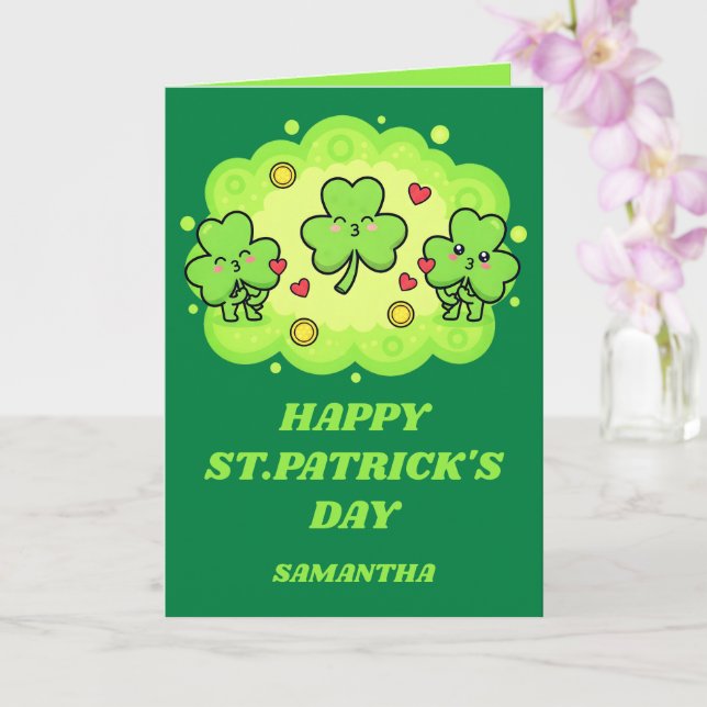 Carte de la Saint-Patrick Baisers de Trèfle (Orchidée)