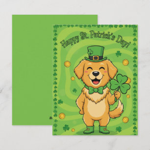 Carte de la Saint-Patrick Chien Irlandais Chanceux