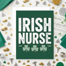 Carte de la Saint-Patrick Infirmière Irlandaise