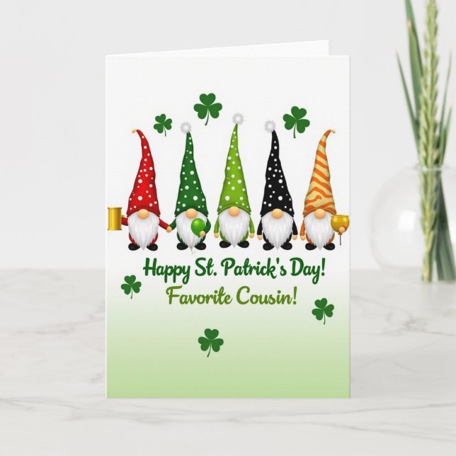 Carte de la Saint-Patrick Pot d'Or Gnome (Devant)