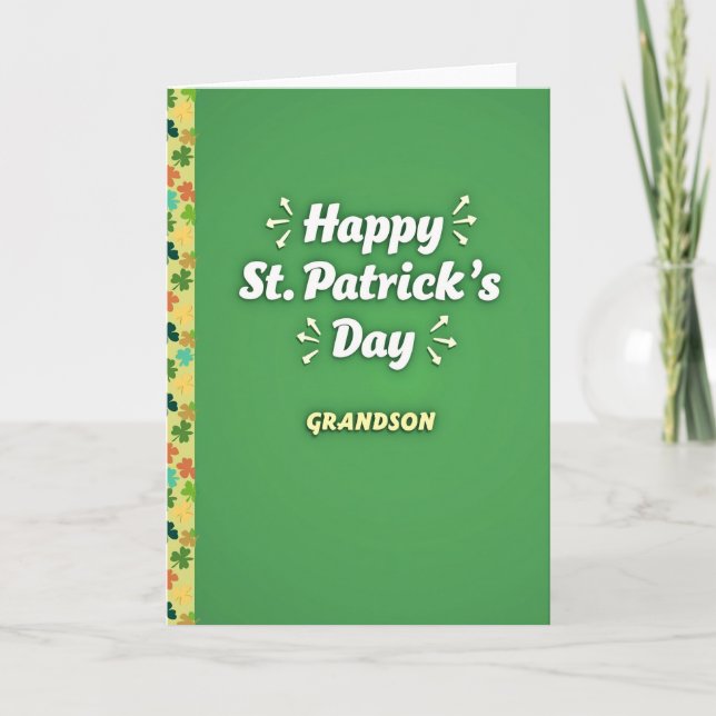 Carte de la Saint-Patrick pour petit-fils (Devant)