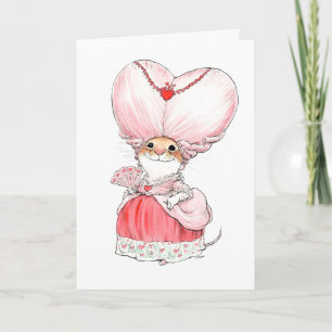 Carte de la Saint-Valentin à la souris Rococo