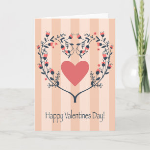 Carte de la Saint-Valentin à motif de cœur de fleu
