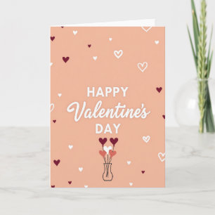 Carte de la Saint-Valentin à motif de cœur en pêch