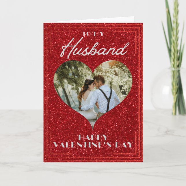 Carte de la Saint-Valentin à paillettes avec photo (Devant)