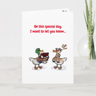 Carte de la Saint-Valentin au canard chanceux aqua