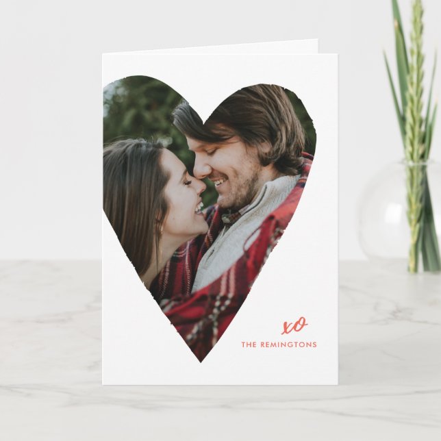 Carte de la Saint-Valentin au coeur - Rouge (Devant)
