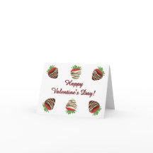 Carte de la Saint-Valentin aux fraises recouvertes