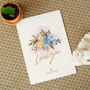Carte de la Saint-Valentin avec bouquet de fleurs 