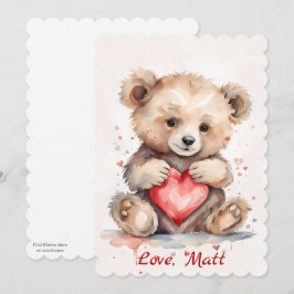 Carte de la Saint-Valentin avec Ours et texte pers