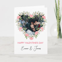 Carte de la Saint-Valentin avec photo de cœur roug