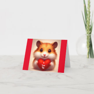 Carte de la Saint-Valentin avec un hamster mignon 