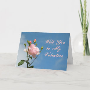 Carte de la Saint-Valentin avec une jolie rose ros