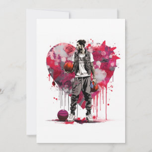 Carte de la Saint-Valentin Basketball