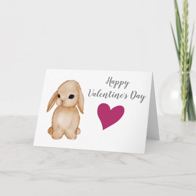 Carte de la Saint-Valentin Bunny Heart (Devant)