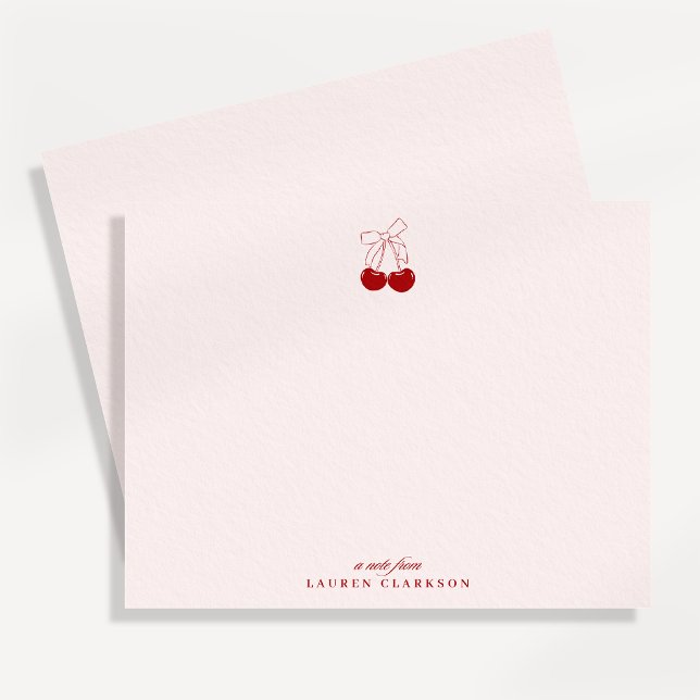 Carte de la Saint-Valentin Cherry Bow Note (Créateur téléchargé)