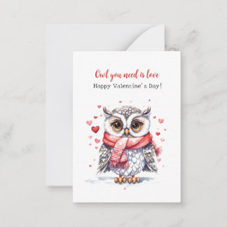Carte de la Saint-Valentin Chouette Adorable pour 