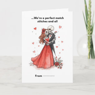 Carte de la Saint-Valentin Cœur Brodé Couple de Sq