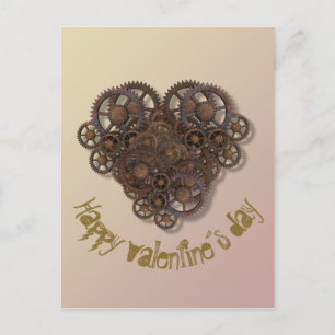 Carte de la Saint-Valentin cœur Steampunk