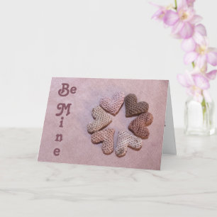 Carte de la Saint-Valentin Cœurs Crochetés Teints
