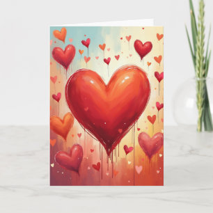 Carte de la Saint-Valentin Cœurs d'Art Rouge