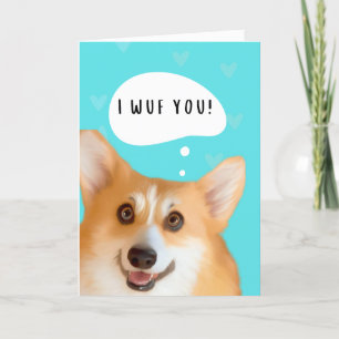 Carte de la Saint-Valentin Corgi Aqua