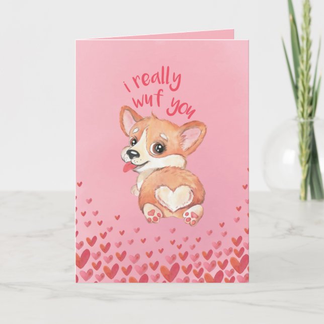 Carte de la Saint-Valentin Corgi - Je vous surpren (Devant)