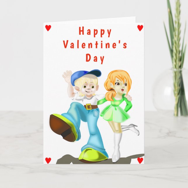 Carte de la Saint-Valentin Couple Amour - Peinture (Devant)
