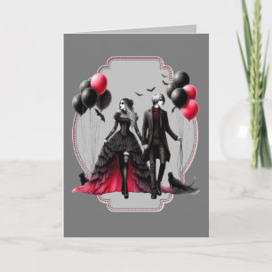 Carte de la Saint-Valentin Couple Gothique Félicit