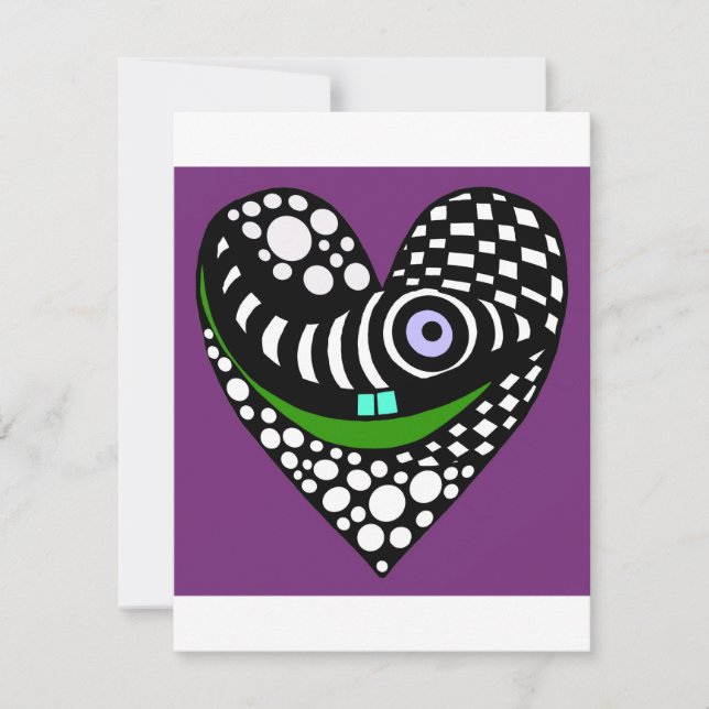 Carte de la Saint-Valentin d'amour cœur violet fun (Devant)