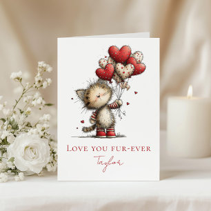 Carte de la Saint-Valentin de chaton mignon – Je t