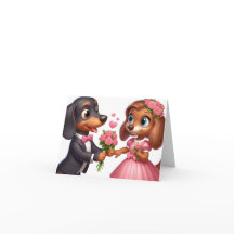 Carte de la Saint-Valentin de dachshund animée