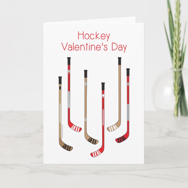 Carte de la Saint-Valentin de hockey - Bâtons de h (Devant)