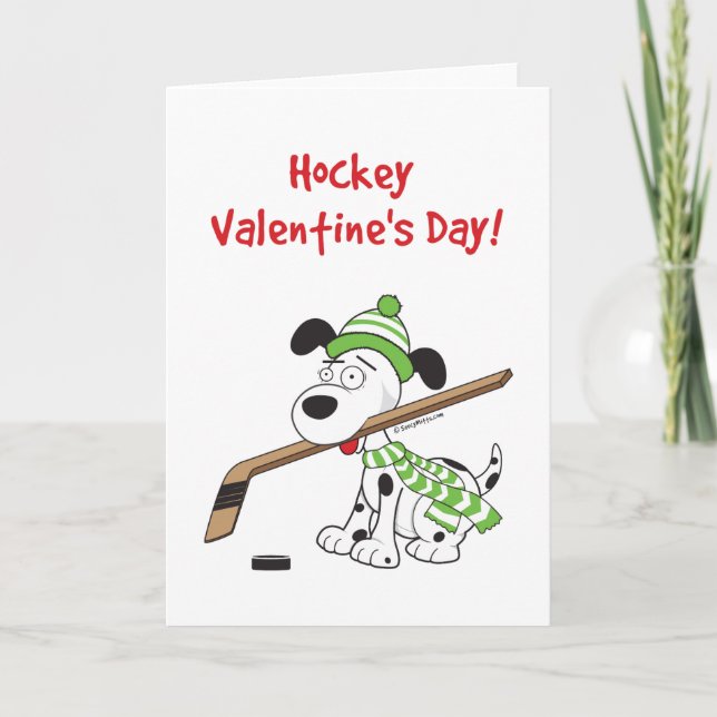 Carte de la Saint-Valentin de hockey - Chien de ho (Devant)