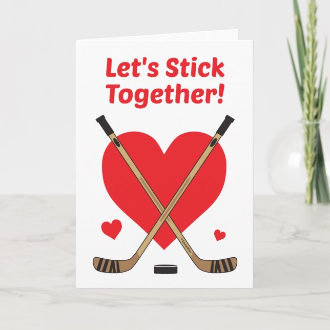 Carte de la Saint-Valentin de hockey - Stick Toget (Devant)