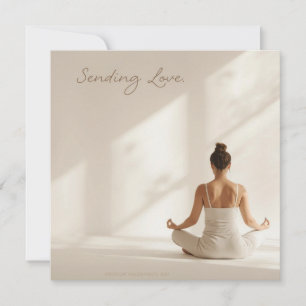 Carte de la Saint-Valentin de méditation de yoga E