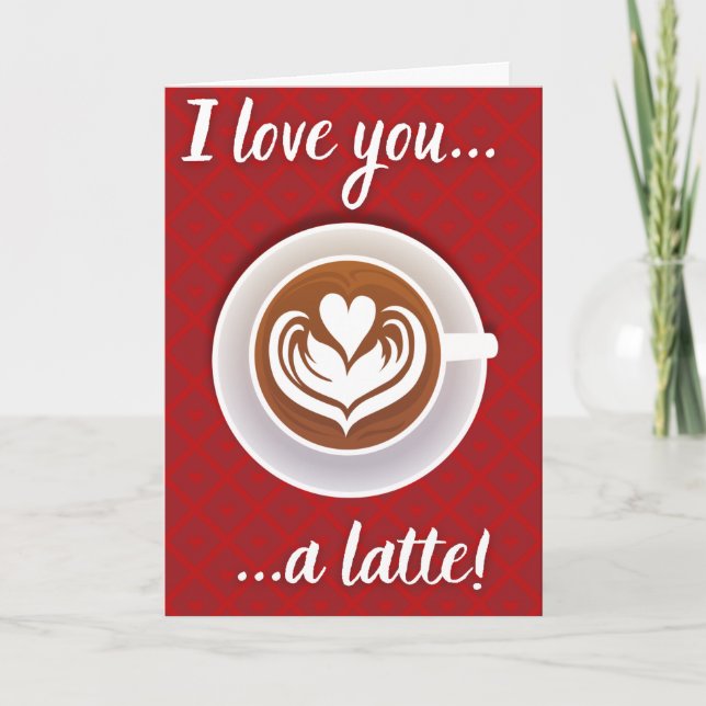 Carte de la Saint-Valentin drôle de latte pour ama (Devant)